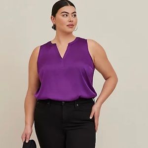 🇺🇸Independence Day Sale 🎇 Torrid SATIN SPLIT FRONT TANK #028